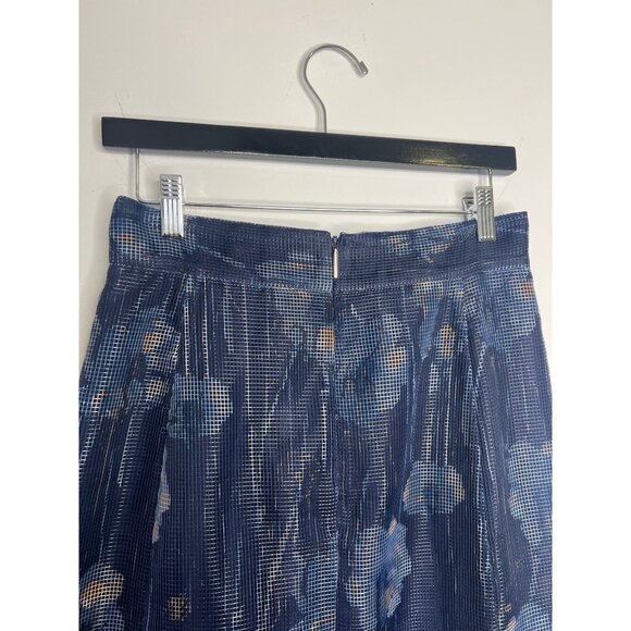 Jason Wu Techno Mesh Watercolor Print Skirt, Size 8 - Picture 4 of 6